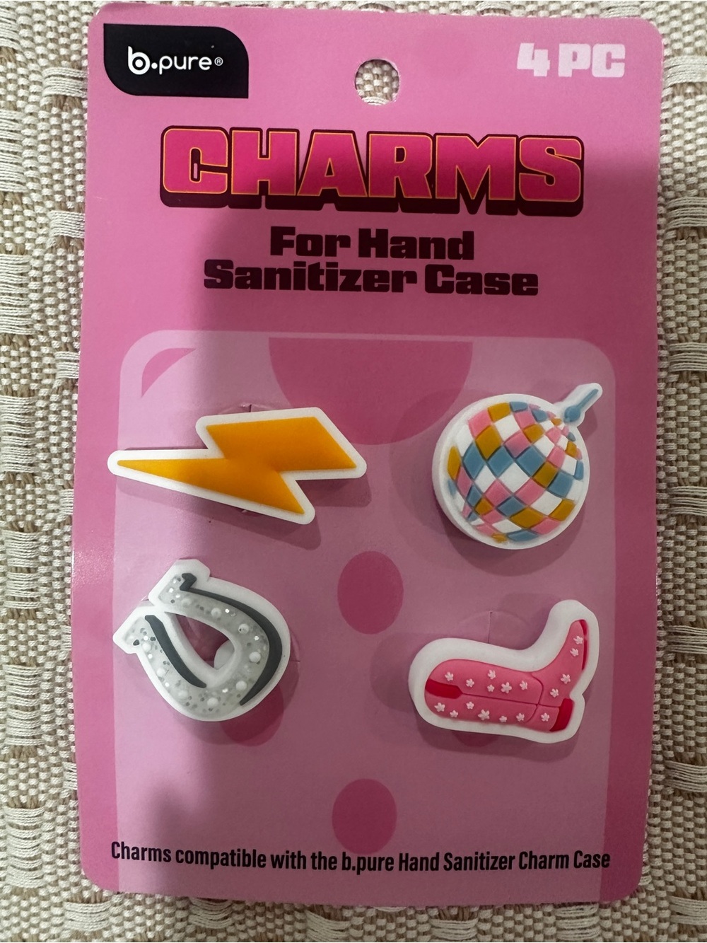 NWT BPure Hand case croc charms pink cowgirl lightning horseshoe disco b pure